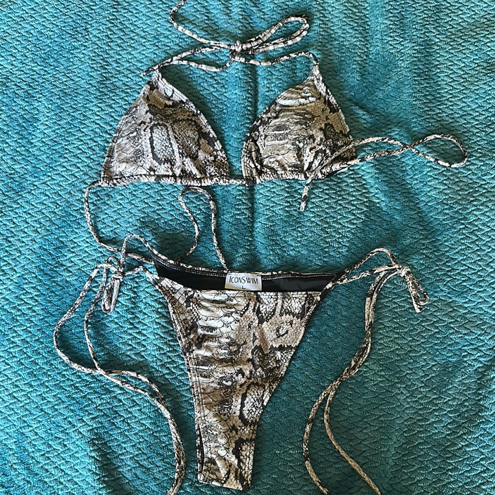 Icon Swim Snake Print Bikini Set